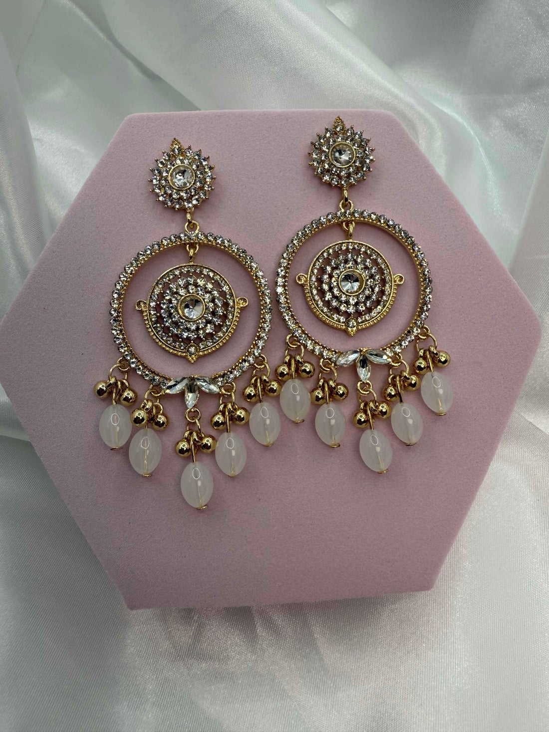 Ayat Pearl Hoops: Elegant Chandelier Earrings