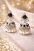 Noor-e-Siyah Antique silver jhumka earrings