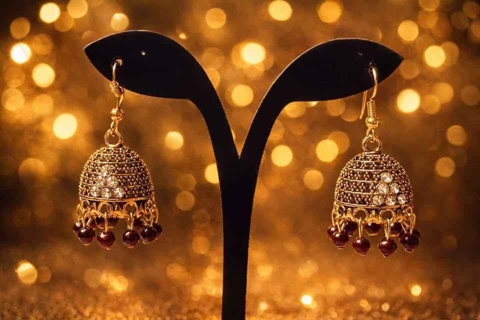 Noor drop gold-toned jhumka earrings