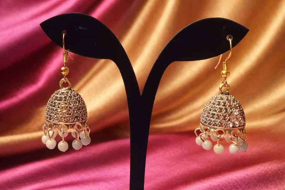 Noor drop gold-toned jhumka earrings