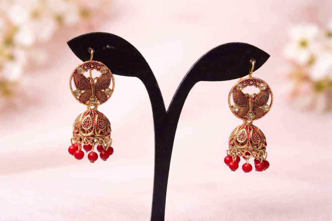 Meher traditional jhumka earrings| kundan style