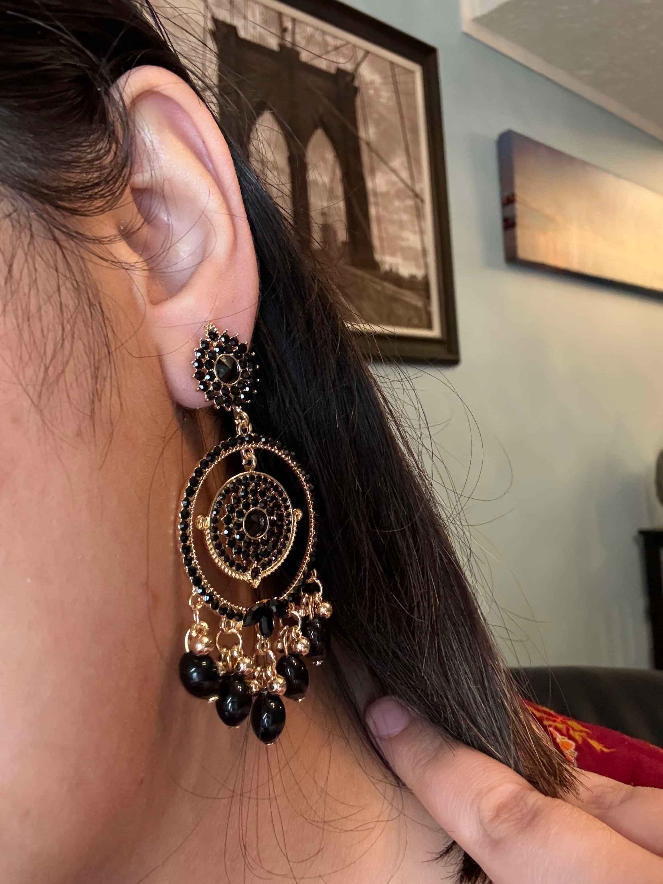 Ayat Pearl Hoops: Elegant Chandelier Earrings